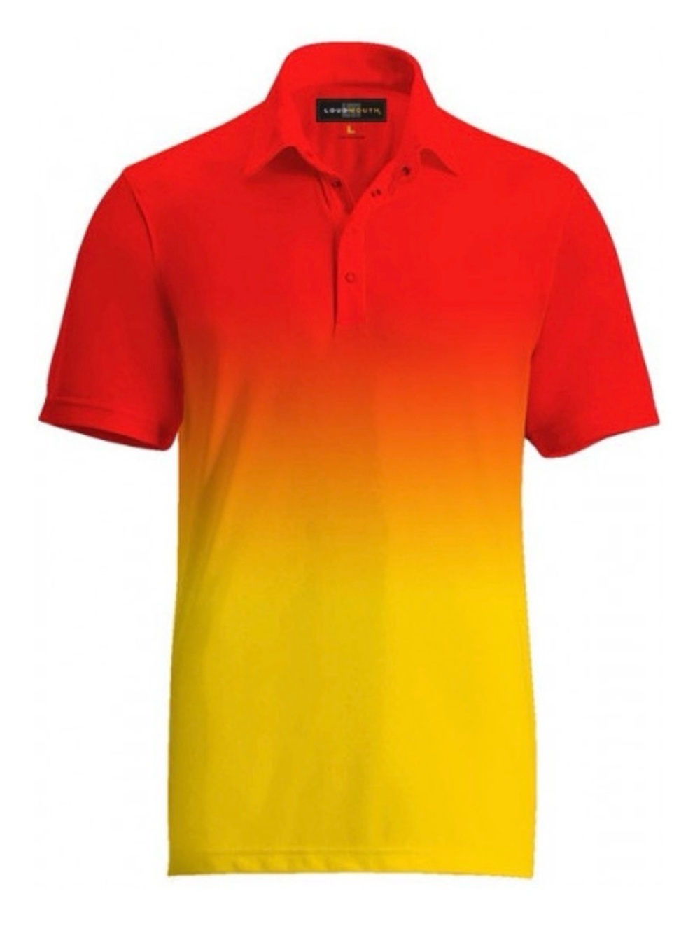 Loudmouth Men's Ombre Red to Yellow Polo Shirt